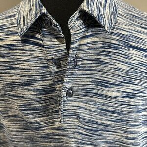 Johnson & Murphy Space Dye Polo in Blue & Grey